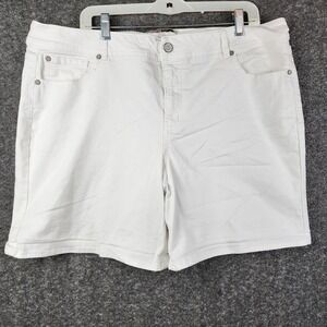 Cato Denim Shorts Women 20W White Excellent High Rise Stretch 5-Pocket